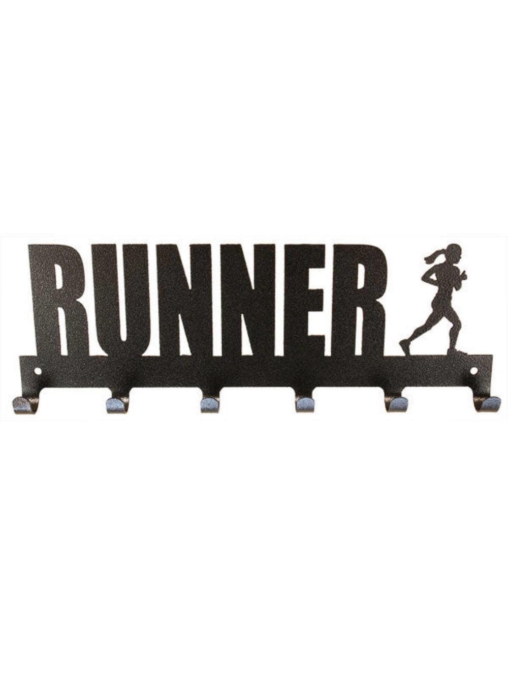 14.5” Runner Girl 6 Hook Charcoal Medal Holder